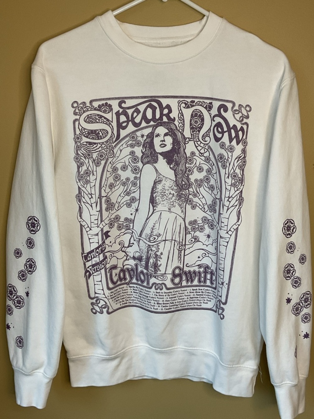 Taylor Swift "Speak Now"  Taylor’s Version White Graphic Crewneck Sweatshirt